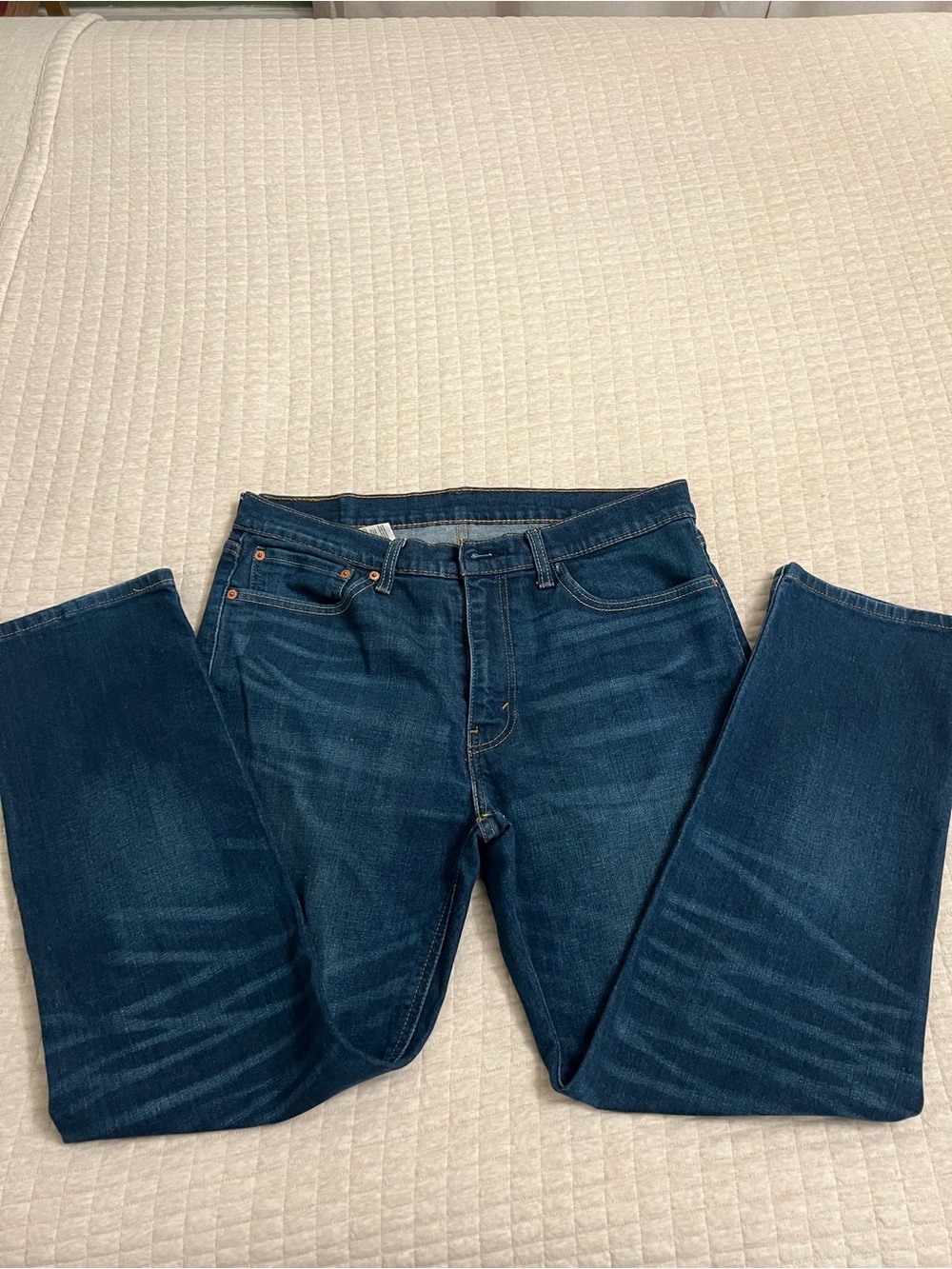 Levi's Men's Straight Jeans in Deep Blue Denim